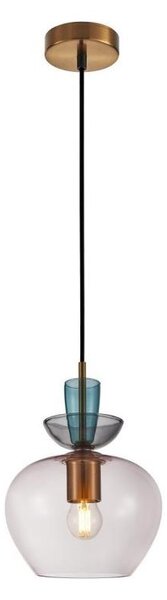 ITALUX PND-31882-1-GD-PK - Lustr na lanku FANDA 1xE27/40W/230V zlatá/kouř šedá
