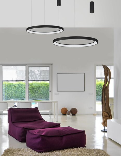LED lustr Pertino 78 3000K černé – Černá