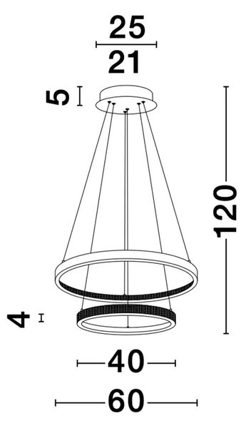 LED lustr Preston 2 60 zlaté – Zlatá