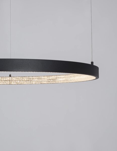 LED lustr Preston 80 černé – Černá