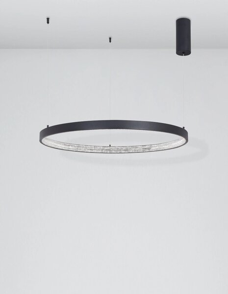 LED lustr Preston 80 černé – Černá