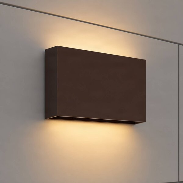 Lindby Venkovní nástěnné svítidlo Lucande Jarte, 20 cm, hnědé, IP65, Hnědá / rez, Plast, Moderní