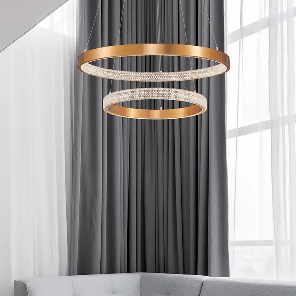 LED lustr Preston 2 60 zlaté – Zlatá