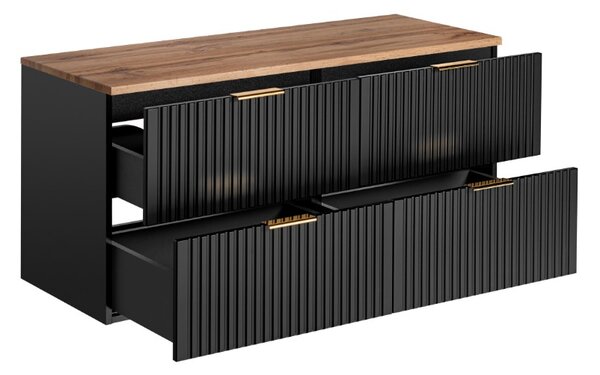 Koupelnová skříňka s deskou ADEL Black D120/2 | 120 cm
