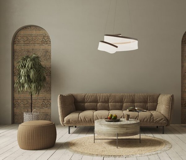 LED závěsné svítidlo 2356 lm 3000K kávová ITALUX Rustin PND-58728-45W-3K