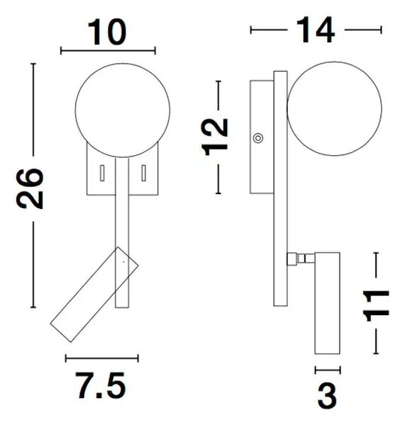 Designové nástěnné svítidlo Joline – Černá