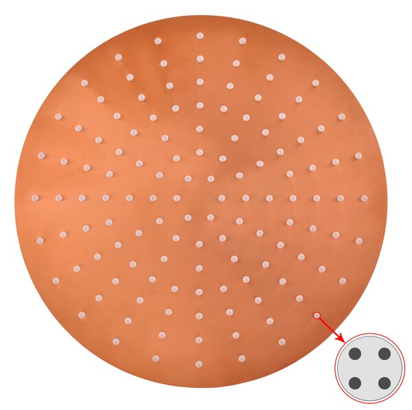 Slezák - RAV Hlavová sprcha kulatá kovová ø 30 cm s 4-otvorovými tryskami - KS0001/4ZRK, Růžové zlato kartáčovaná