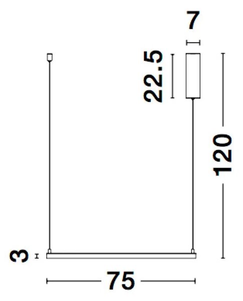 LED lustr Eterna 75 černé – Černá