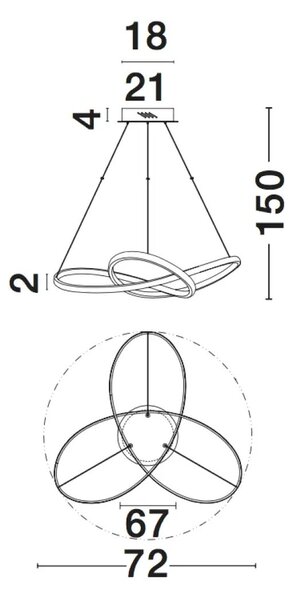 LED lustr Fusion 72 bílé – Bílá