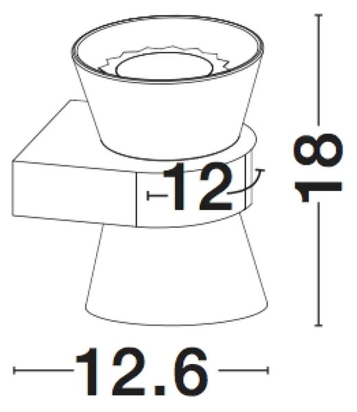 Designové nástěnné svítidlo Boccale 2 x 5W 12 Čirá