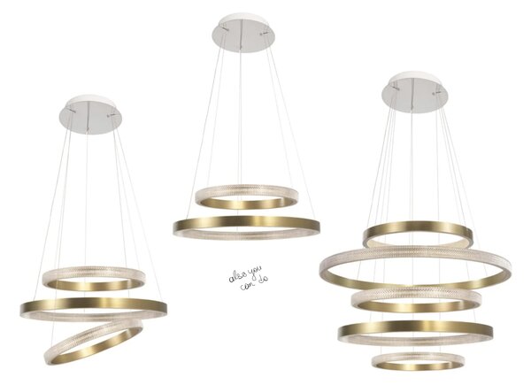 LED lustr Vegas 108 mosaz – Zlatá