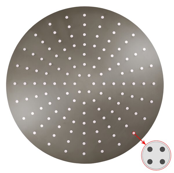 Slezák - RAV Hlavová sprcha kulatá kovová ø 30 cm s 4-otvorovými tryskami - KS0001/4MGL, Metal Grey lesk