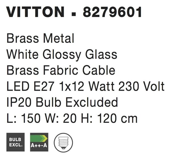 Lustr na lanku Vitton 150 mosaz – Zlatá
