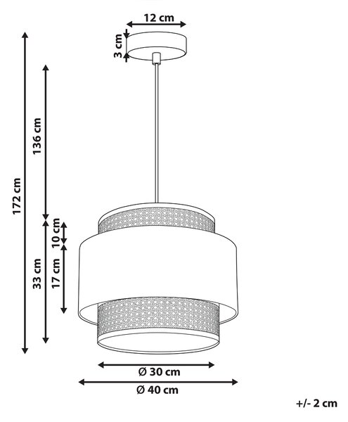 Závěsná lampa YUMURI Ratan Broskvová