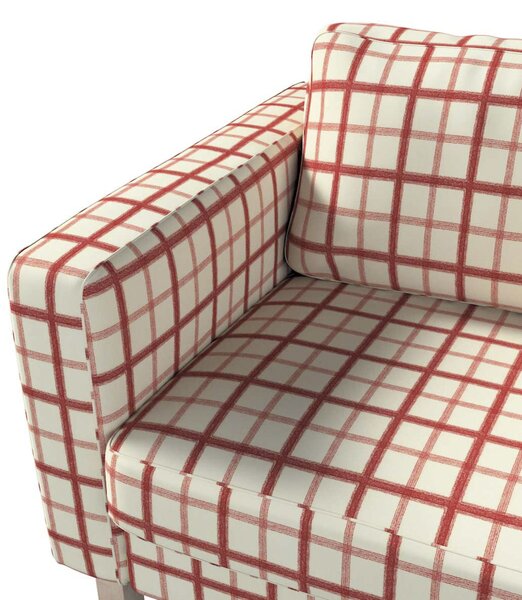 Potah na pohovku IKEA Karlstad, 3-místná, rozkládací barva červená látka vzorované