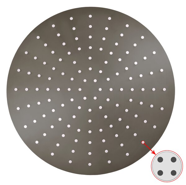 Slezák - RAV Hlavová sprcha kulatá kovová ø 30 cm s 4-otvorovými tryskami - KS0001/4MGK, Metal Grey kartáčovaná