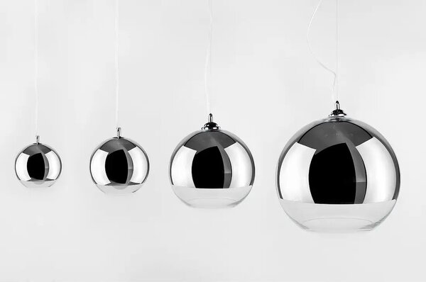 Industriální lustr Silver Ball 3 Line – Šedá