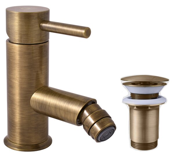 Slezák - RAV Bidetová baterie s výpustí SEINA - SE945.xKSM, Stará mosaz (Bronz) Připojovací hadičky - závit: 3/8"