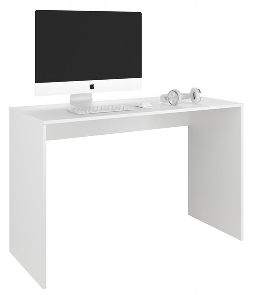 Rohový PC stolek Nokru (bílá). Akce -16%