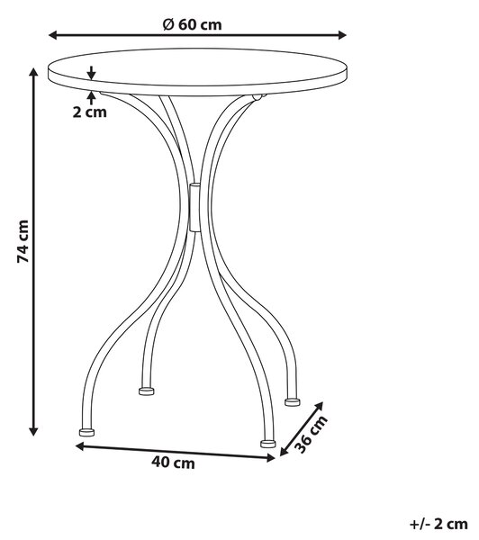 Bistro stolek SPELLO 60 cm 60 cm Bílá