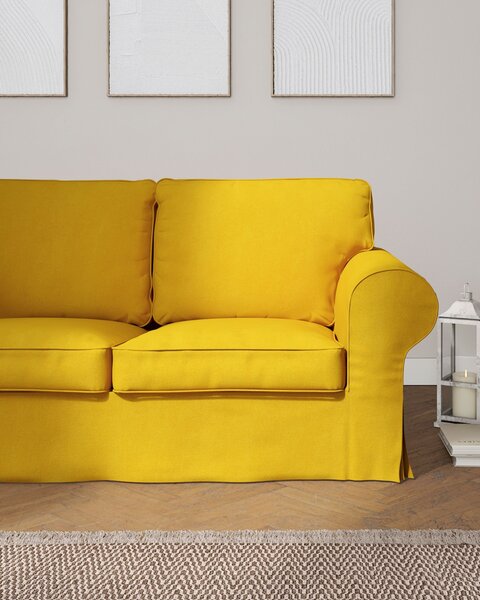 Potah na pohovku IKEA Ektorp 2-místná, nerozkládací barva žlutá látka pletený vzor