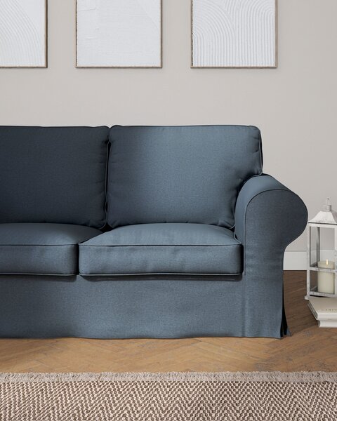 Potah na pohovku IKEA Ektorp 2-místná, nerozkládací barva modrá látka pletený vzor
