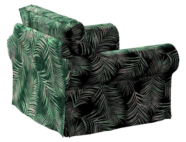 Potah na křeslo IKEA Ektorp barva zelená látka sametová, vzorované
