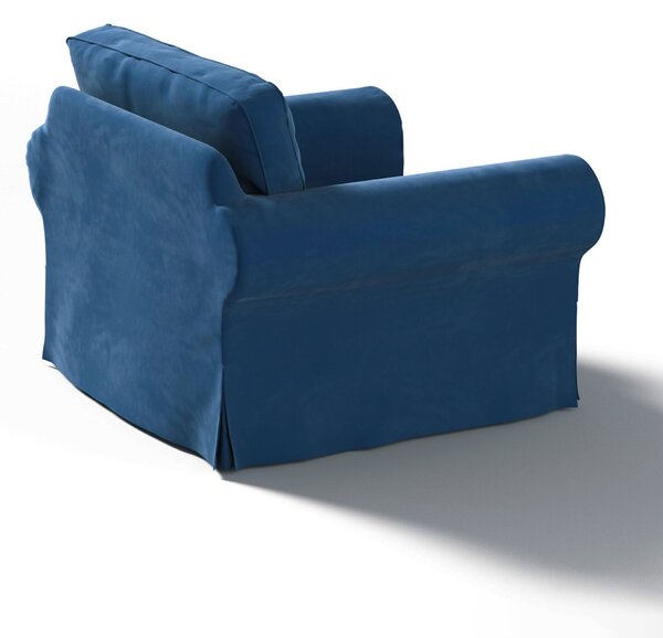 Potah na křeslo IKEA Ektorp barva tmavě modrá látka lesklé, sametová