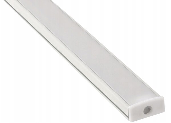 LED profil hliníkový bílý + mléčné stínidlo 2m zapuštěný / povrchově montovaný set BERGE