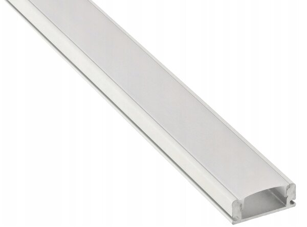 LED profil hliníkový bílý + mléčné stínidlo 2m zapuštěný / povrchově montovaný set BERGE