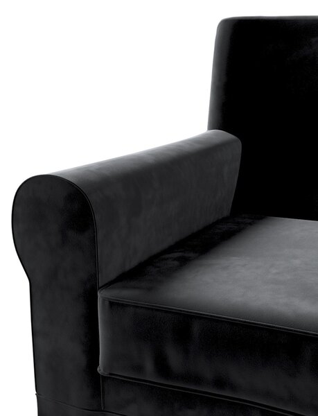 Potah na křeslo IKEA Ektorp Jennylund barva černá látka lesklé, sametová