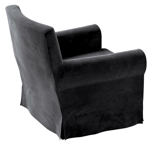 Potah na křeslo IKEA Ektorp Jennylund barva černá látka lesklé, sametová
