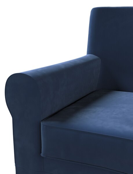 Potah na křeslo IKEA Ektorp Jennylund barva tmavě modrá látka lesklé, sametová