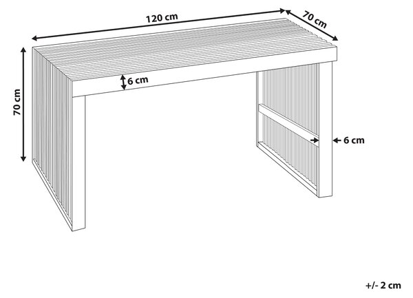 Zahradní jídelní stůl BELLANO 70 cm 120 cm Akáciové dřevo Hnědá