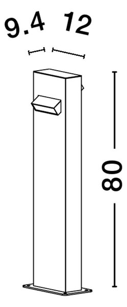 Venkovní LED lampa Zelda D 12 černé – Černá