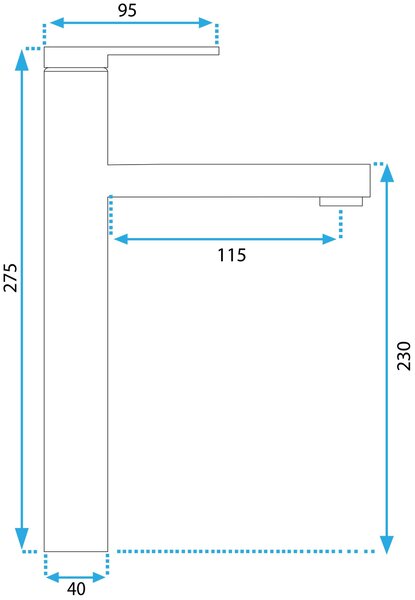 Rea Pixel, vysoká umyvadlová baterie h-275, zlatá lesklá, REA-B6215