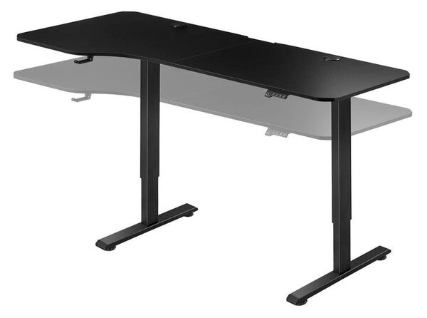 Výškově nastavitelný pracovní stůl 160x75 cm, černý