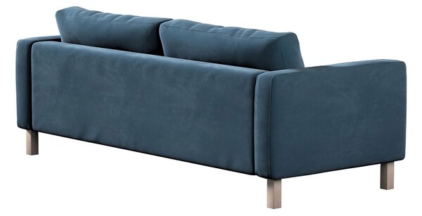 Potah na pohovku IKEA Karlstad 3-místná, nerozkládací, krátký barva modrá látka lesklé, sametová