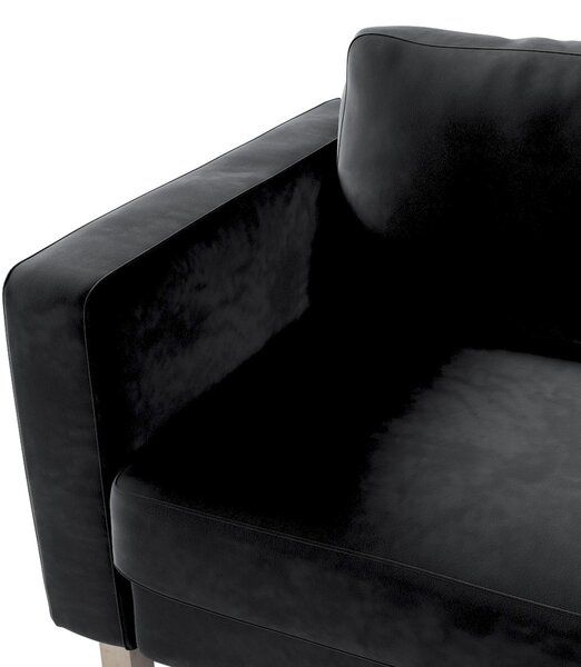 Potah na pohovku IKEA Karlstad 3-místná, nerozkládací, krátký barva černá látka lesklé, sametová
