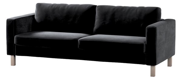 Potah na pohovku IKEA Karlstad 3-místná, nerozkládací, krátký barva černá látka lesklé, sametová