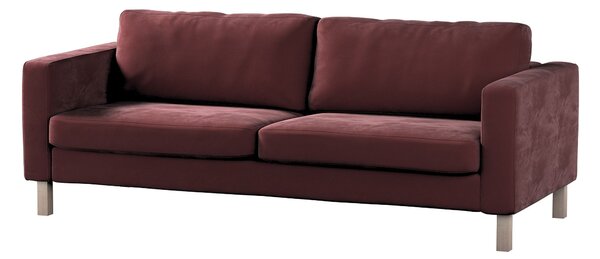 Potah na pohovku IKEA Karlstad 3-místná, nerozkládací, krátký barva červená látka lesklé, sametová