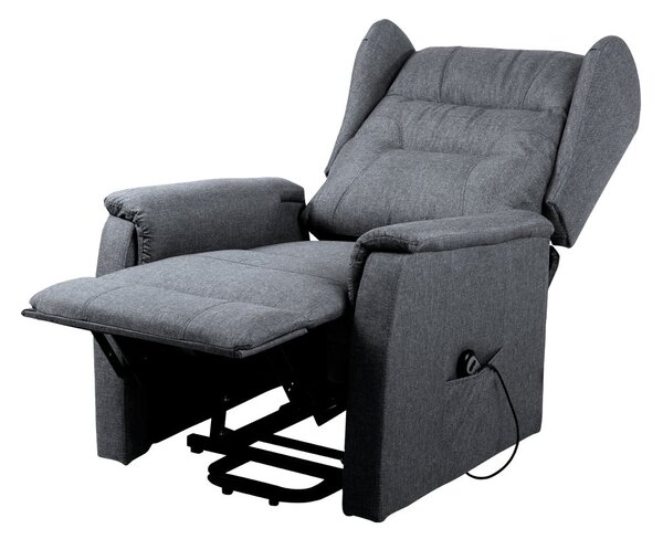 Vikio Relaxační el. polohovací křeslo světle šedá látka TKR109S