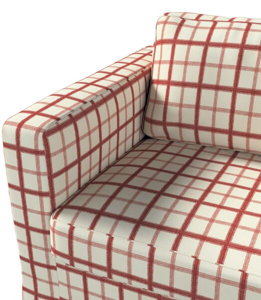 Potah na pohovku IKEA Karlstad 3-místná, nerozkládací, dlouhý barva červená látka vzorované