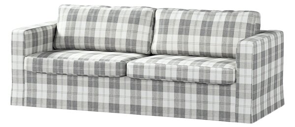 Potah na pohovku IKEA Karlstad 3-místná, nerozkládací, dlouhý barva šedá látka pletený vzor, vzorované
