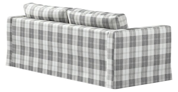 Potah na pohovku IKEA Karlstad 3-místná, nerozkládací, dlouhý barva šedá látka pletený vzor, vzorované