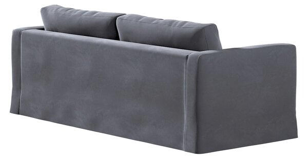 Potah na pohovku IKEA Karlstad 3-místná, nerozkládací, dlouhý barva šedá látka lesklé, sametová