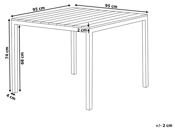 Zahradní jídelní stůl PRATO 95 cm 95 cm Béžová