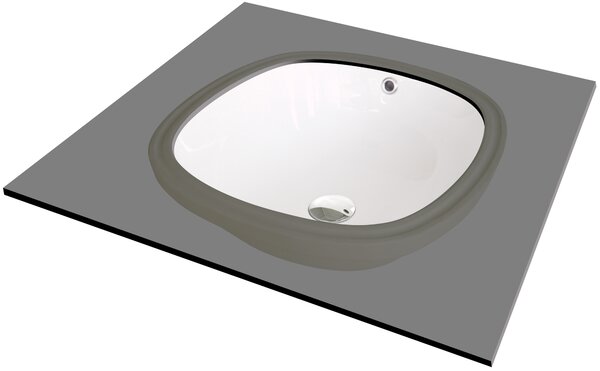 Deante Alpinia, keramické umyvadlo pod desku 380x380x192 mm, bílá, CGA_6U4U