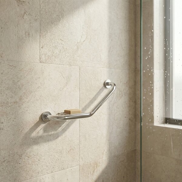 Nimco Uni madlo do koupelny a WC lomené s mýdelníkem 433x25 mm BM 7035LZ-18