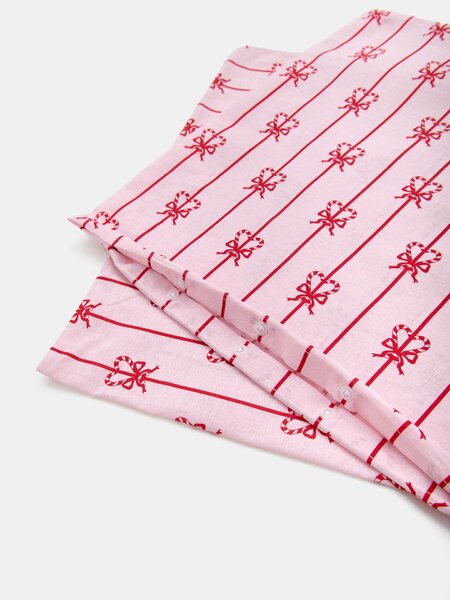 Sinsay - Sada povlaků na polštáře se vzorem srdcí z cukrových holí 2 pack - růžová